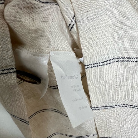 Reformation Cayman Mini Dress Cream Linen Button Down Tank Sleeveless Size M - Picture 15 of 15